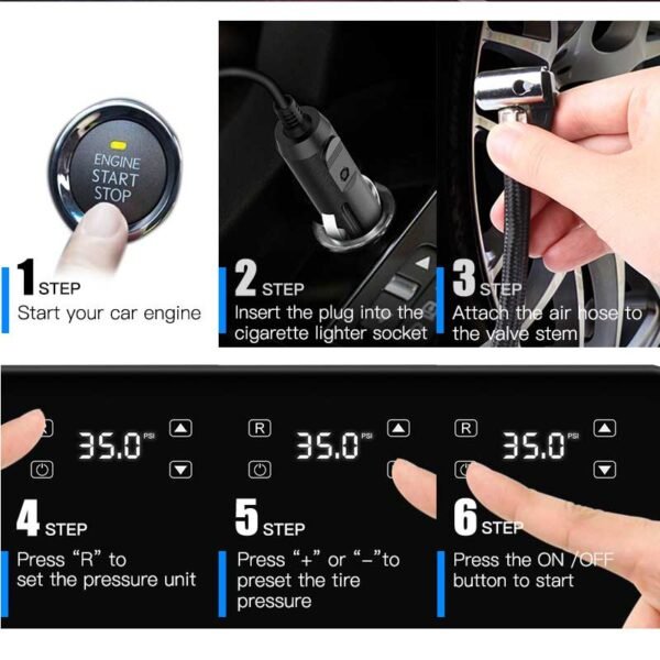 how to use M3630 12v car air pump
