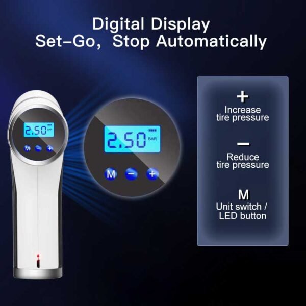 portable car battery charger with air compressor digital screen