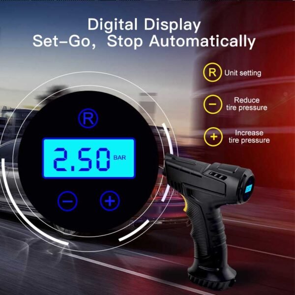 inflator car handheld air pump with digital screen