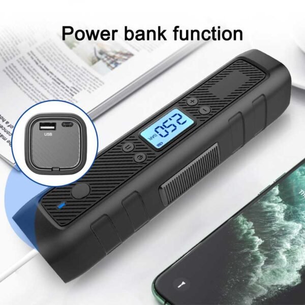 rechargeable car tyre tire inflator with power bank