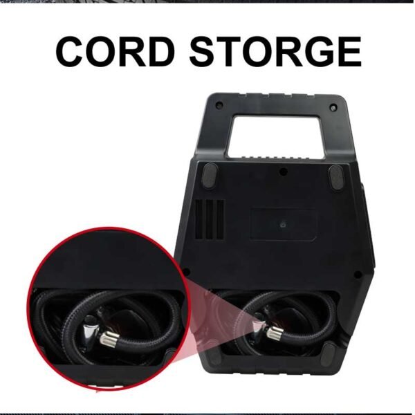 car plug air pump with cord storage