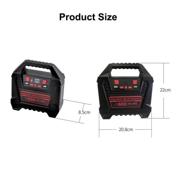size for car starter charger air pump
