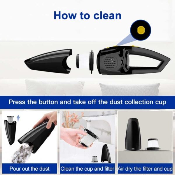 how to clean car vacuum cleaner cordless