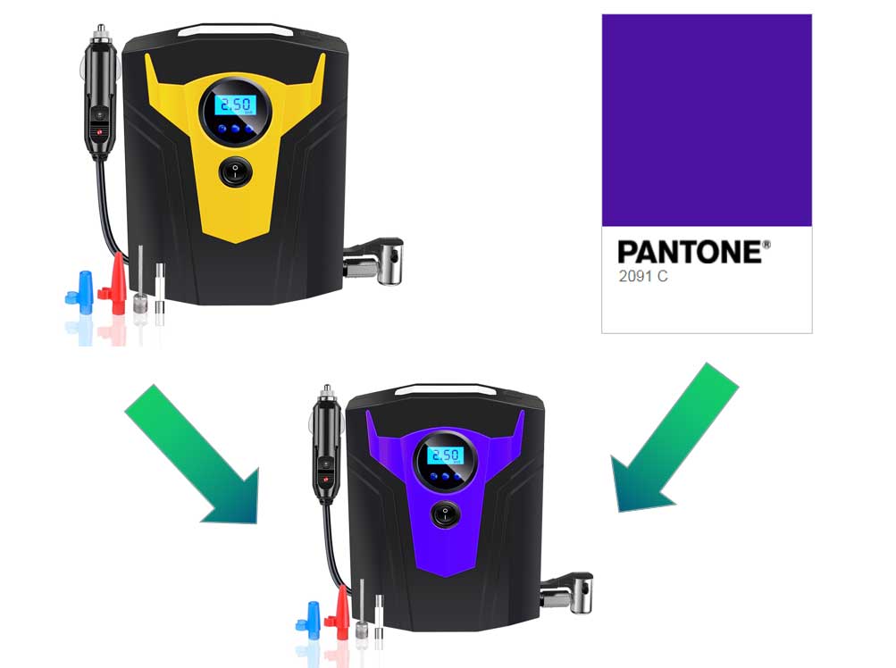 customize pantone color air pump at car service