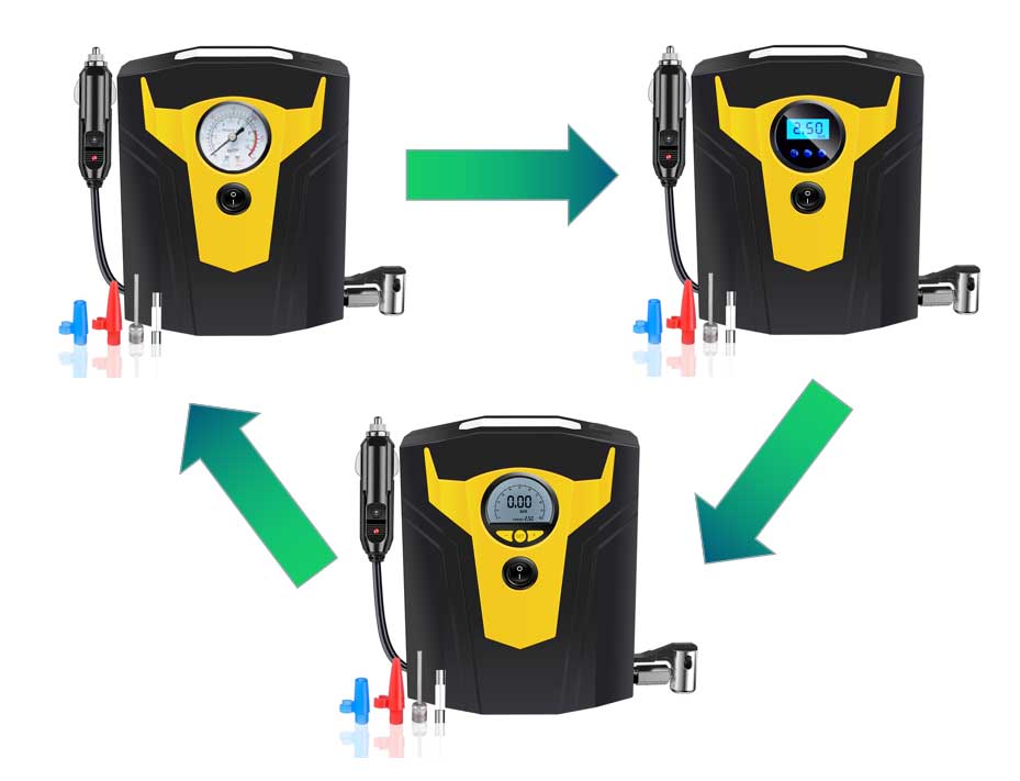 change display for amazon air pump car